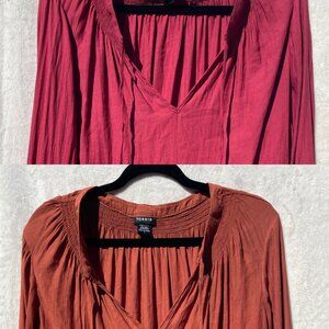 Lot of 2 Torrid Blouses Women's Size 1 & 2 | Boho Semi Sheer Balloon Sleeve